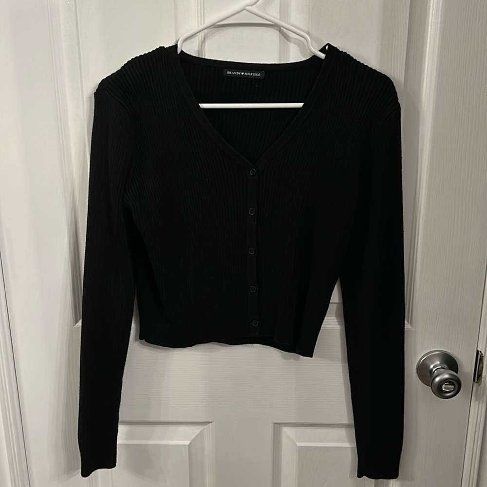 brandy melville cropped button up sweater